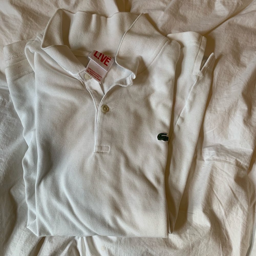 lacoste polo white